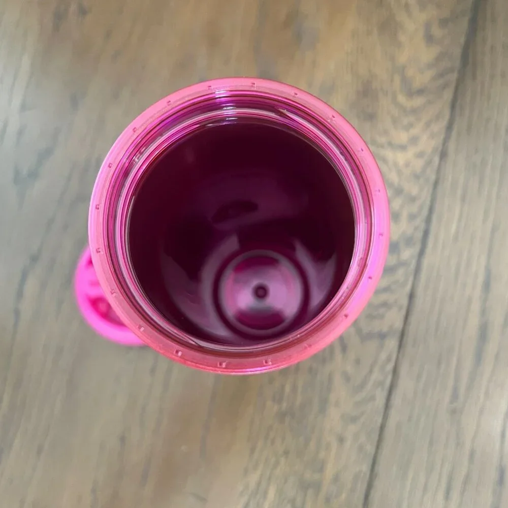 Starbucks 2021 Holiday Hot Pink Ribbon Cold Cup Tumbler 16oz
